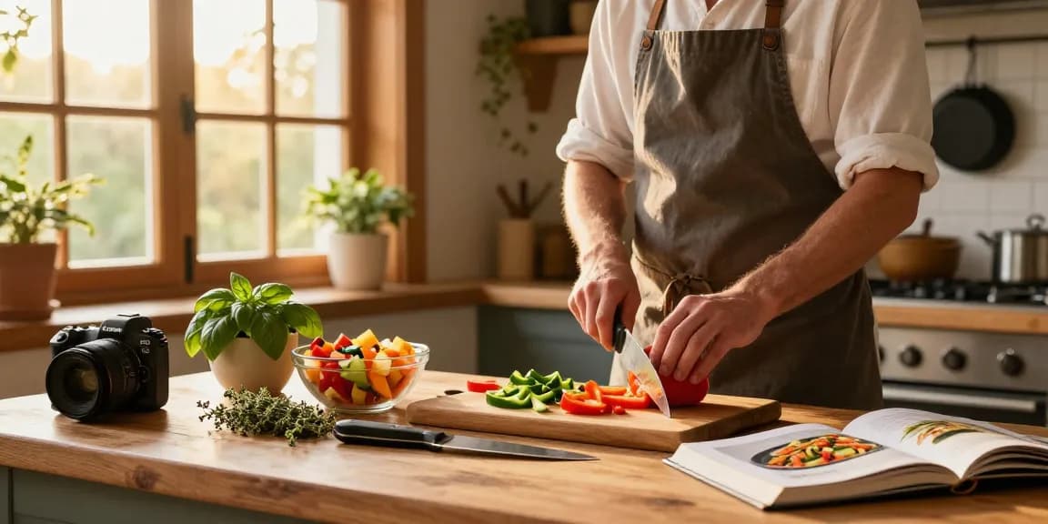 Delicious vegetable dish preparation in a cozy kitchen atmosphere with สล็อตเว็บตรง ingredients and natural light.
