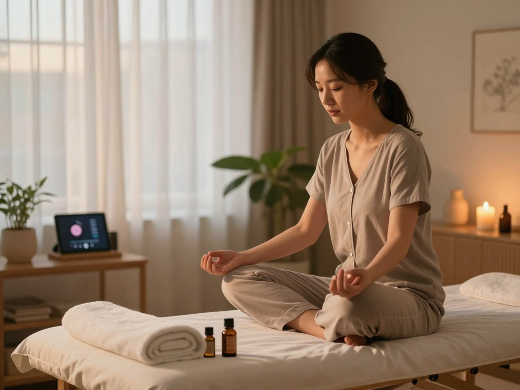 Experience tranquil 금천구출장안마 at home with aromatic oils and calming ambiance for relaxation.