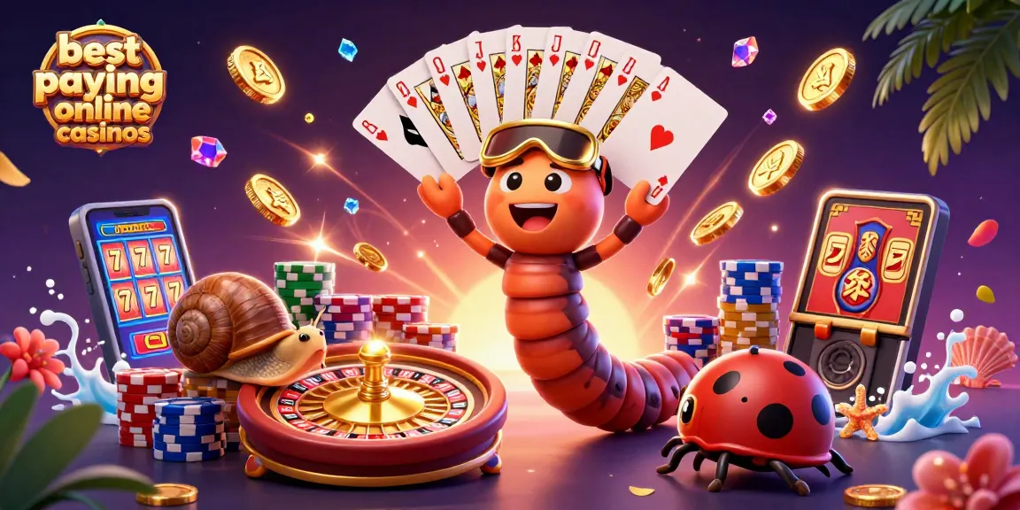 Experience the excitement of best paying online casinos with a vibrant 3D casino scene showcasing fun characters and dynamic game elements.
