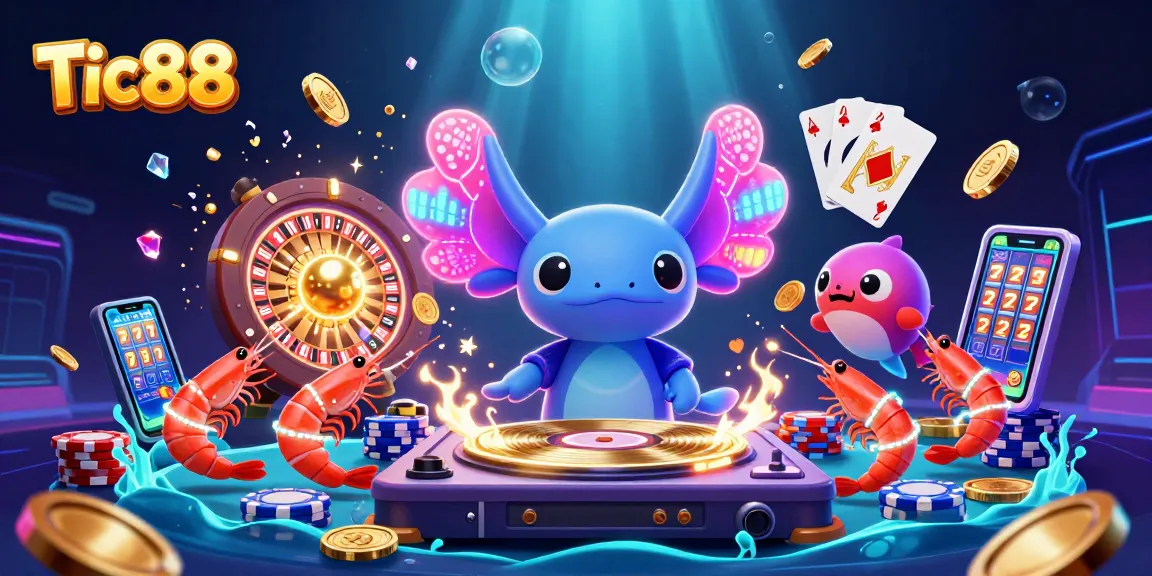 Tic88 spins a vibrant underwater casino scene with glowing elements and exciting characters.