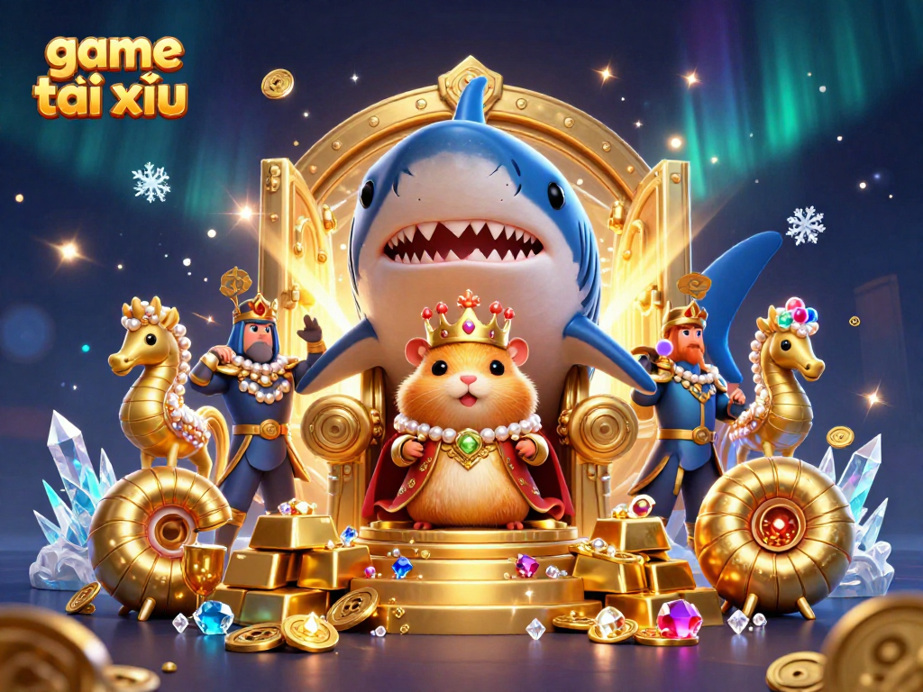 Experience thrilling game tài xỉu action with a fierce hamster king on a treasure throne.