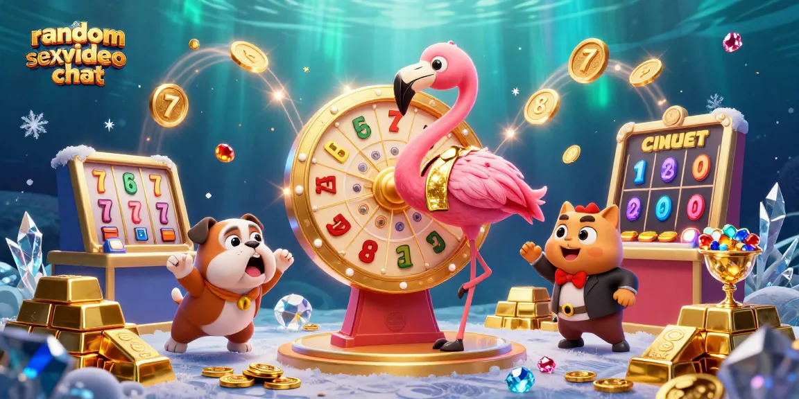 Engage with random sex video chat through dynamic game elements and lively characters in an interactive casino scene.