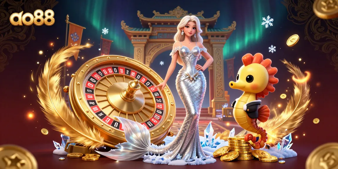 Join the excitement at ao88 with a stunning roulette scene featuring vibrant characters and dynamic atmosphere.