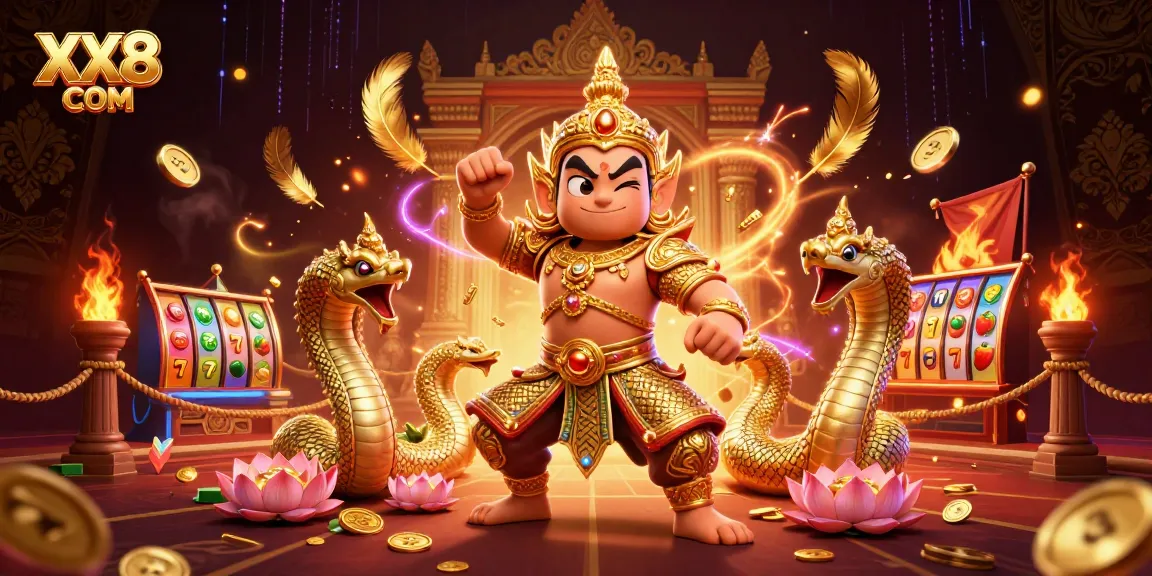 Engage with exciting gameplay at XX8 COM, featuring vibrant 3D illustrations of lucky symbols and guardians