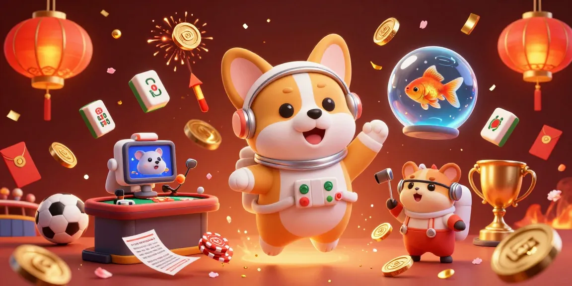 Image pétillante représentant le site paris sportif France avec un corgi astronaute et des éléments de casino.