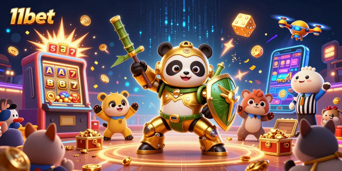 Experience the thrilling jackpot action with 11bet's vibrant 3D casino illustration featuring dynamic gaming elements.