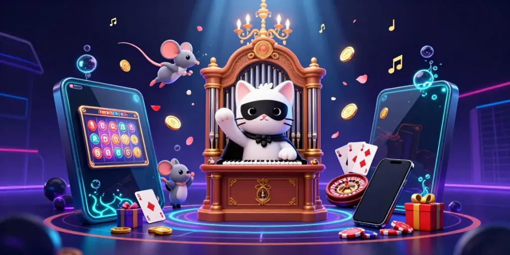 Experience thrilling slot adventures with animated characters in a vibrant casino scene.