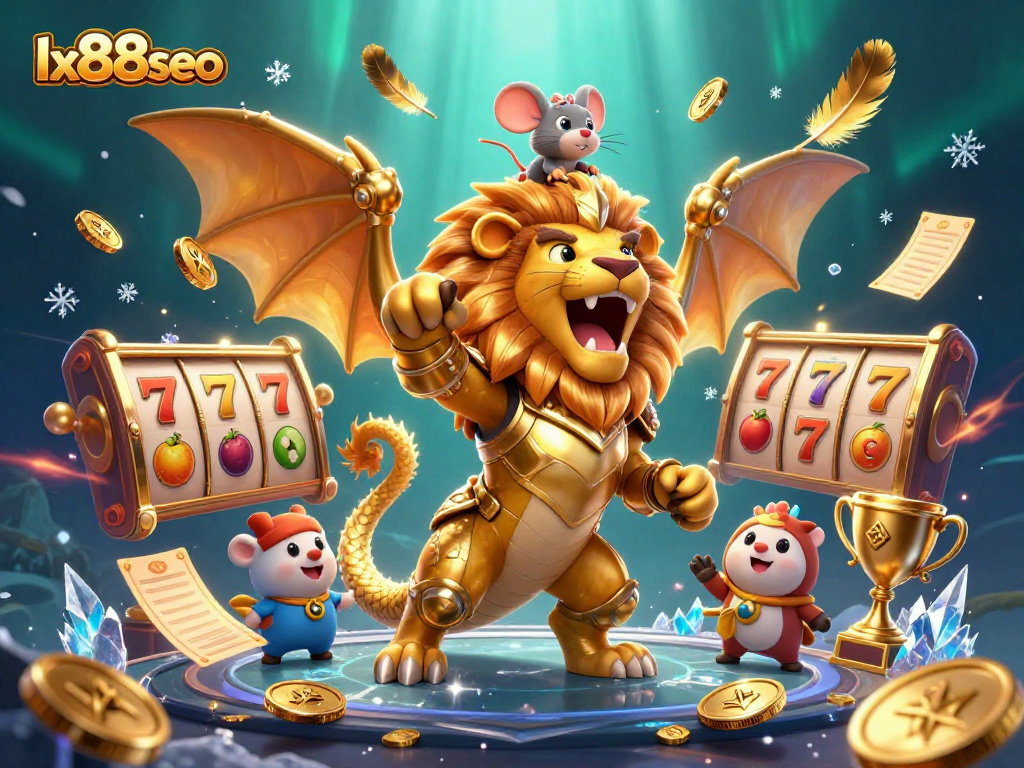 Engage with lx88seo at the vibrant 3D illustration showcasing the thrilling casino slots experience.