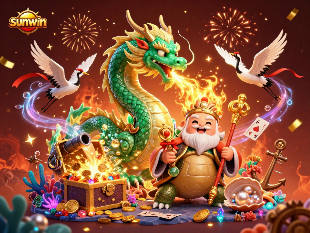 Spin and win with sunwin's vibrant casino scene featuring mystical elements and treasures.