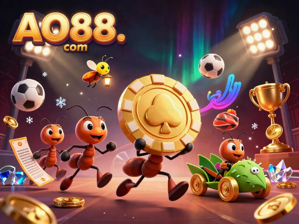 Join the ants on a golden chip heist in AO88. com, amidst dynamic casino elements and captivating visuals.