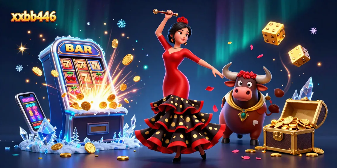 Play exciting slots and live games at xxbb446 with vibrant 3D casino illustration featuring jackpots and dynamic elements.