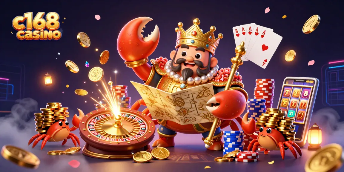 Win big at c168 casino with the golden crab emperor leading a treasure-filled online gaming adventure.