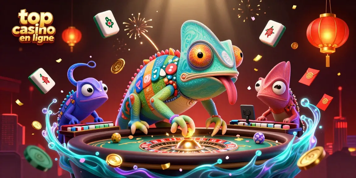 Découvrez le top casino en ligne avec un caméléon propriétaire, des jetons et des pièces d'or flottantes