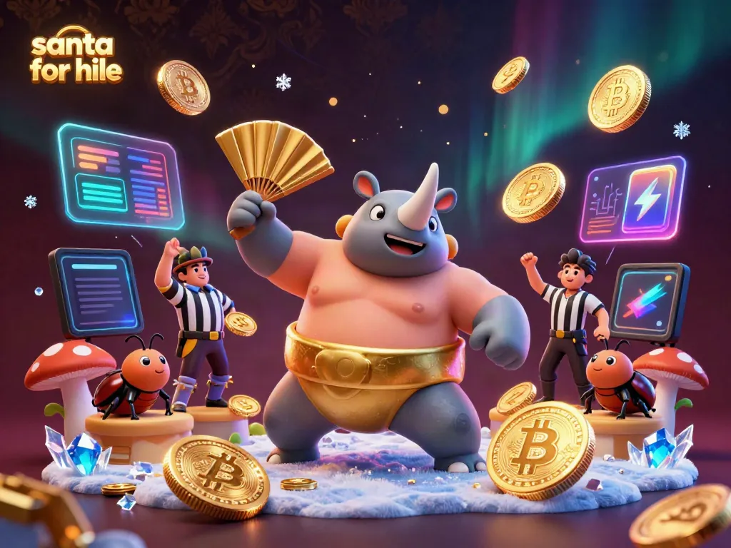 Experience the magic of Santa for hire with engaging festive visuals and vibrant 3D elements.