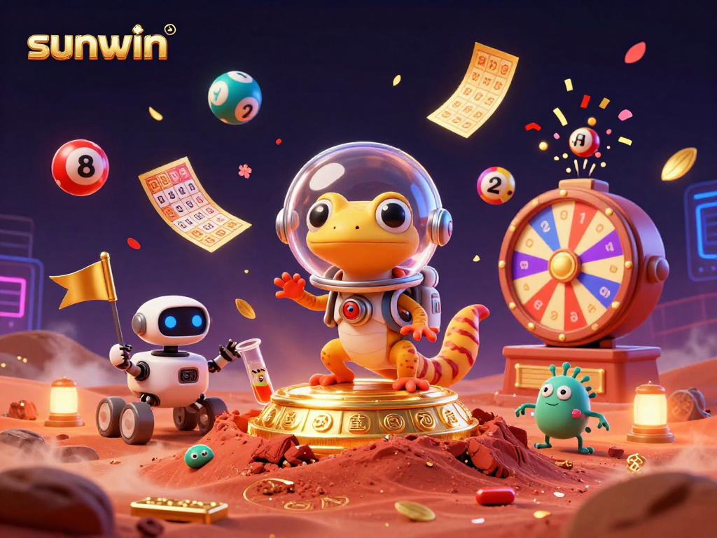 Join the Martian gecko at sunwin for an exhilarating lottery adventure amidst vibrant game elements.