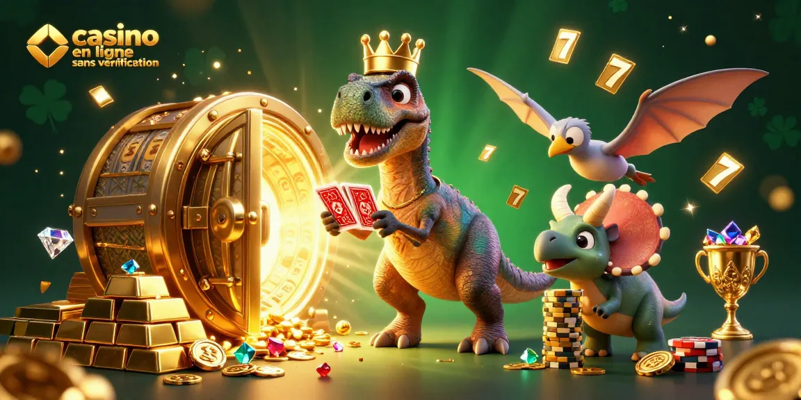 Découvrez un casino en ligne sans vérification où un T-Rex amusant joue aux cartes