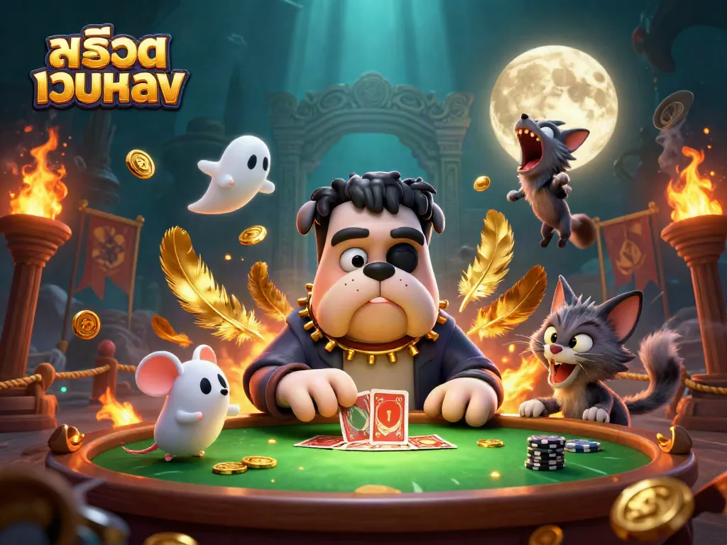 การเล่นเกมจากเว็บไซต์สล็อตเว็บตรงกับสุนัขบูลด็อกที่น่ารัก