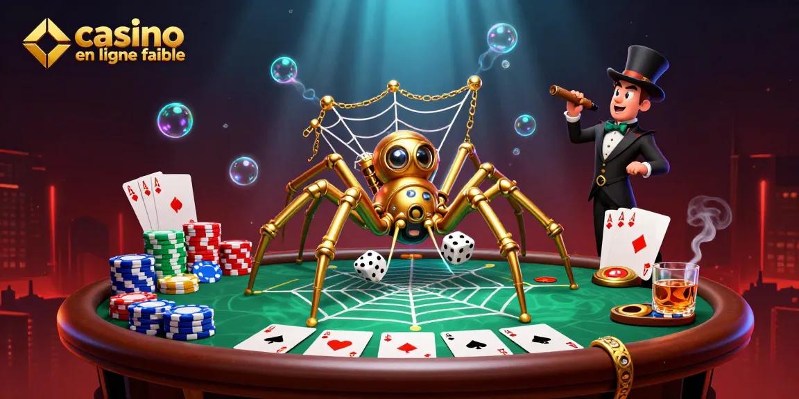 Jouez au casino en ligne fiable et découvrez une expérience immersive captivante avec une araignée steampunk en action.