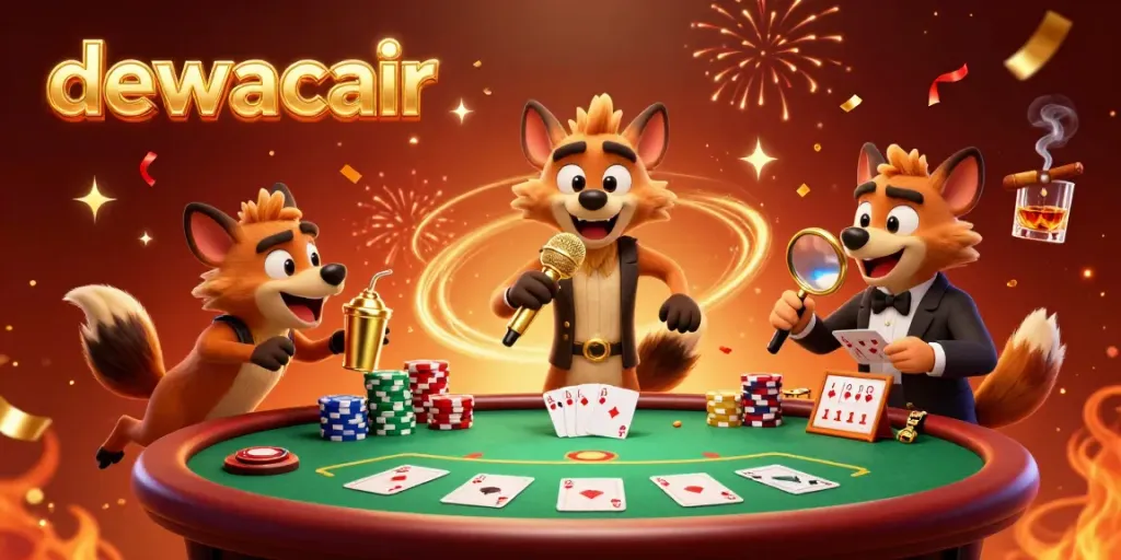 Experience entertaining moments with dewacair hyenas hosting a lively casino scene filled with excitement.
