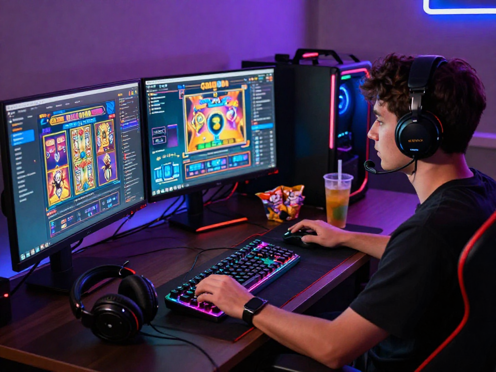 Experience slot gacor excitement with vibrant gaming setup and engaging atmosphere.