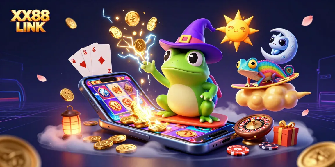 Engage with XX88 LINK at the stunning casino-themed 3D illustration with vibrant characters.