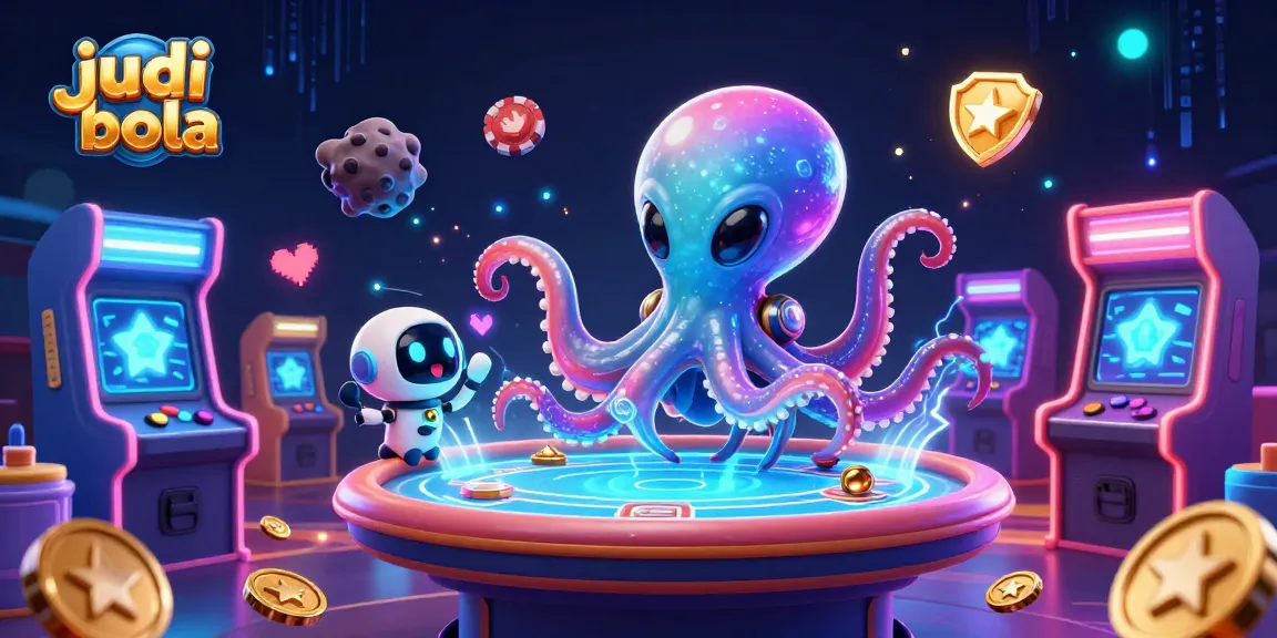 Engage in judi bola action in a vibrant, ultra-detailed casino scene with alien characters and dynamic game elements.