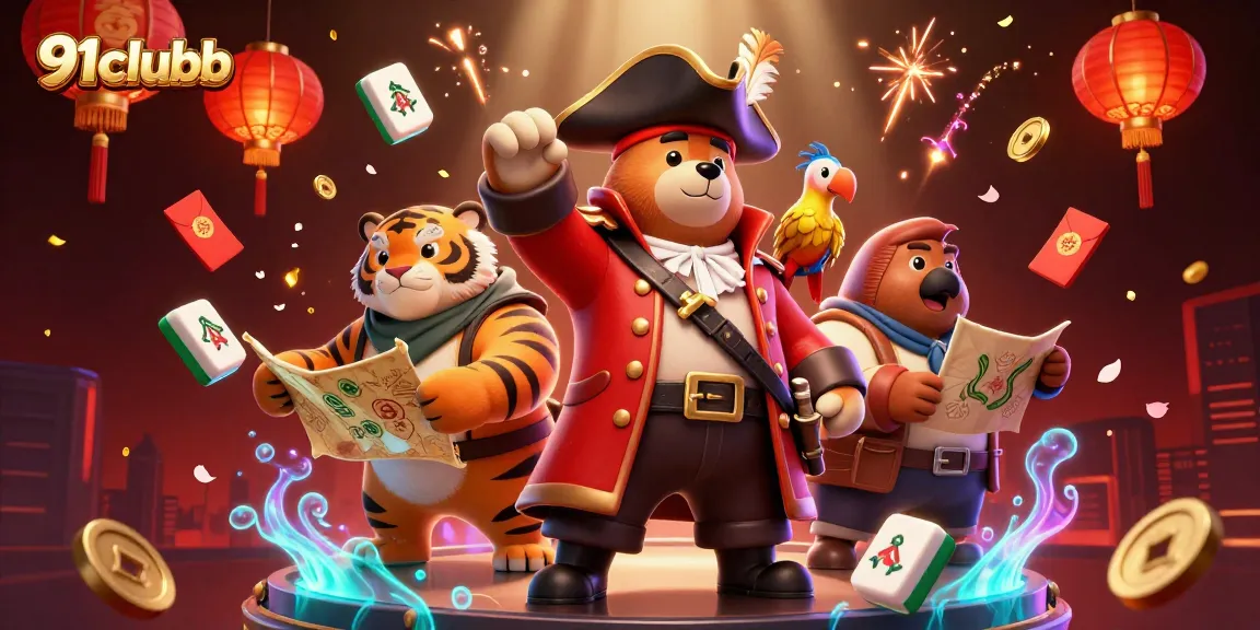 Engage in thrilling adventures with 91clubb's vibrant casino scene featuring dynamic characters and rich casino elements.