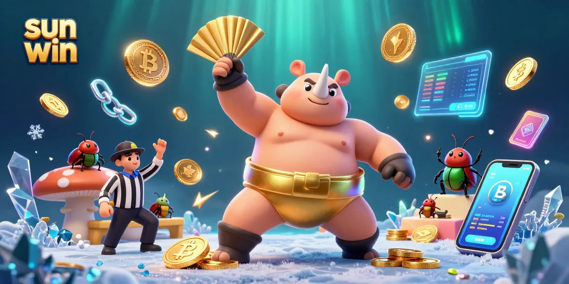 Engage in exciting gameplay with sun win as a sumo beetle champion sends coins flying!