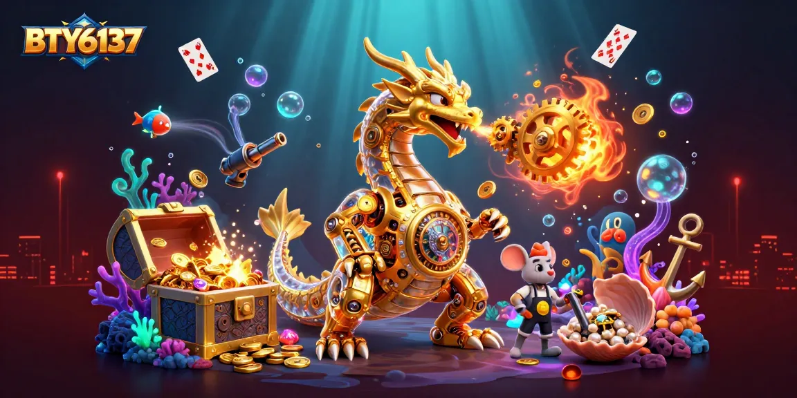 BTY6137 offers dynamic gameplay featuring a golden dragon amidst underwater treasures